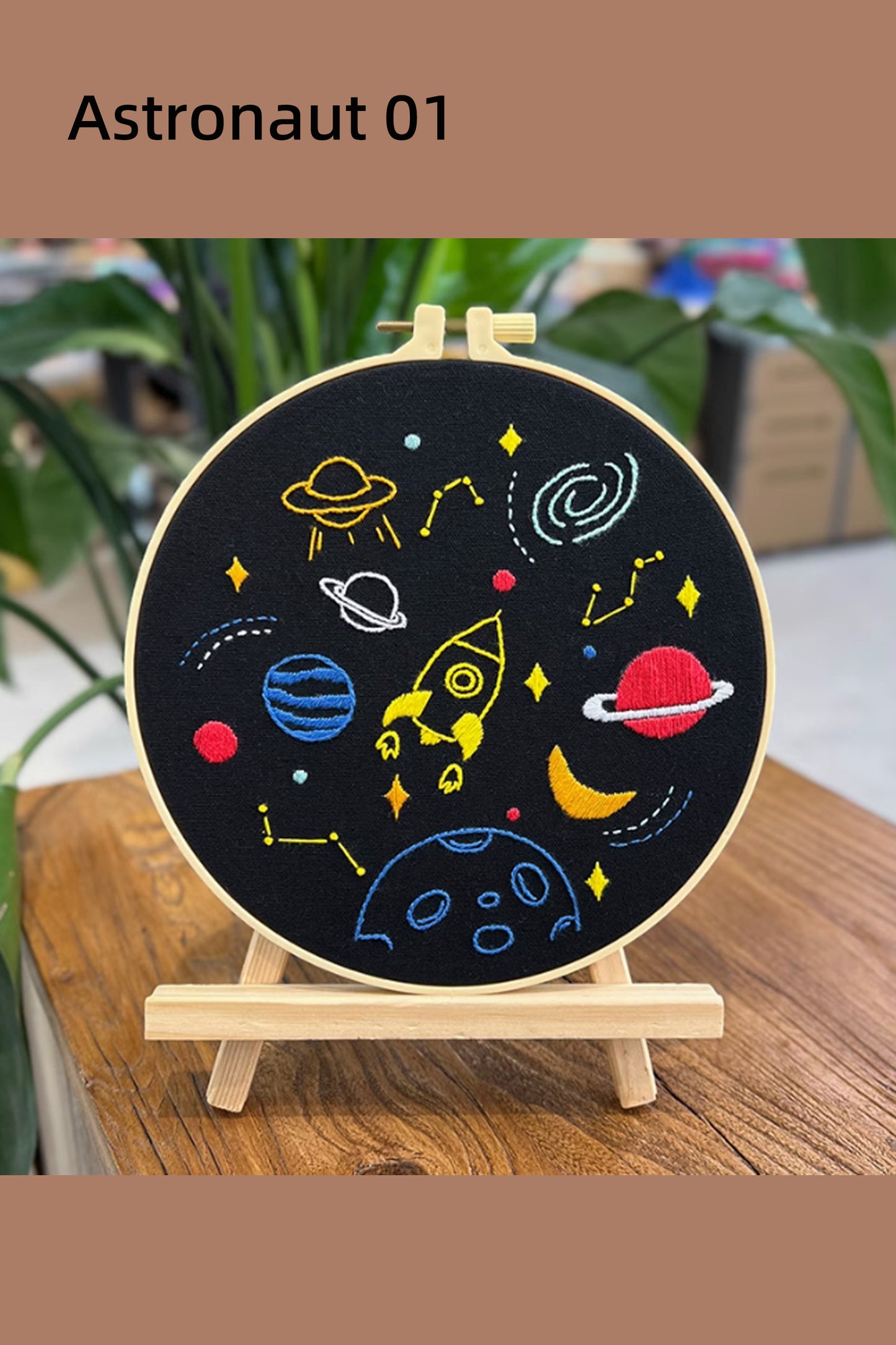 Galaxy Embroidery Kit for  Adult Kids Beginner,Hand Embroidery Starter Kit with Space Patterns